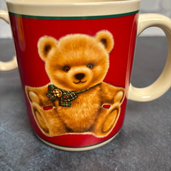Vintage 1980's Hallmark "Mugs" Cute Teddy Bear Holiday Mugs, Set of 2 - Picture 4 of 6